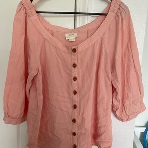 Peach Off The Shoulder Shirt
